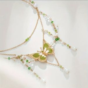 Jewelry | Fairycore Green Butterfly Necklace Fairycore Aesthetic